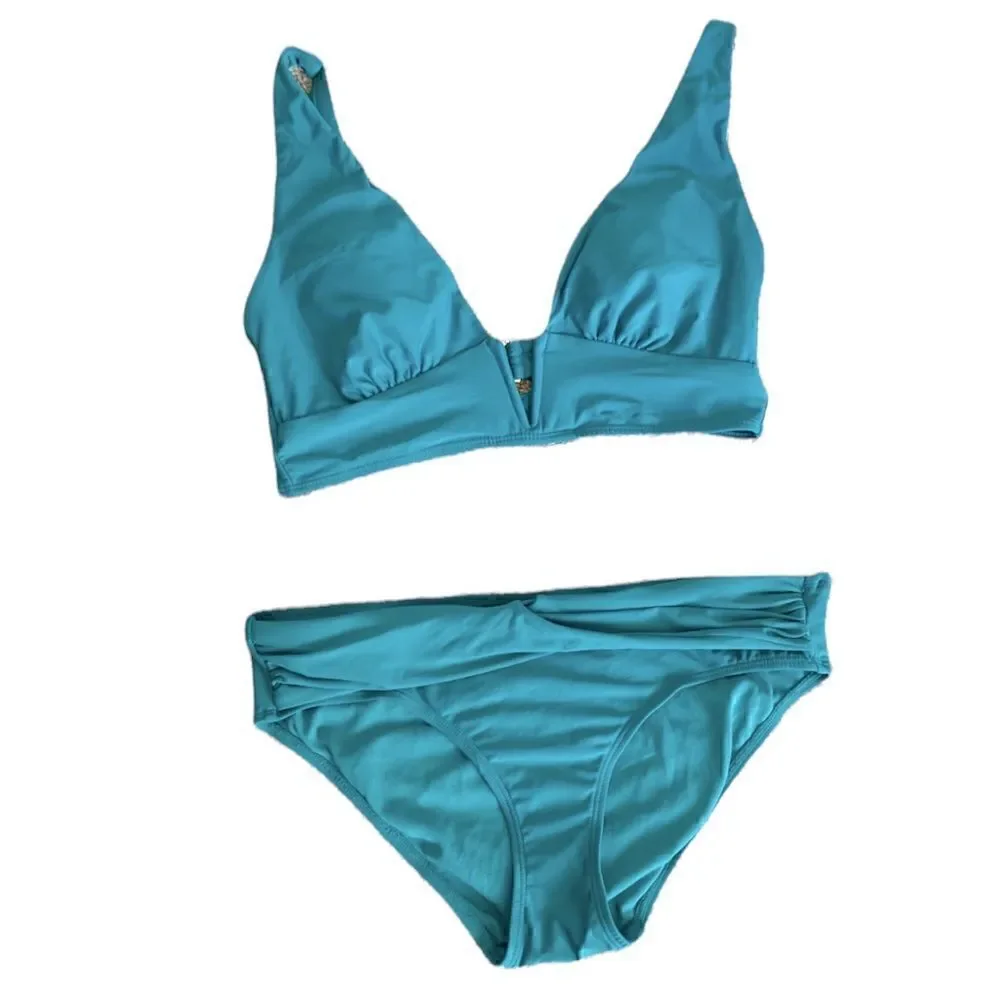 Time & Tru Tankini Bikini Set Hunter Green Size Small